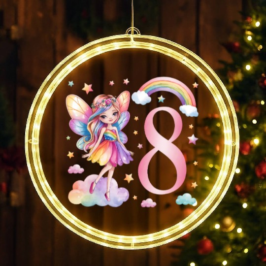 Magical Rainbow Fairy Elf 8th Birthday Girl LED Christmas Window Lights