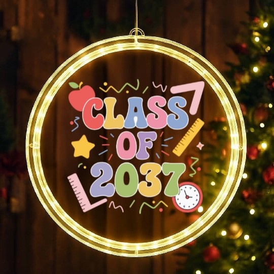 Class of 2037 Grow With Me, Funny back to school LED Christmas Window Lights