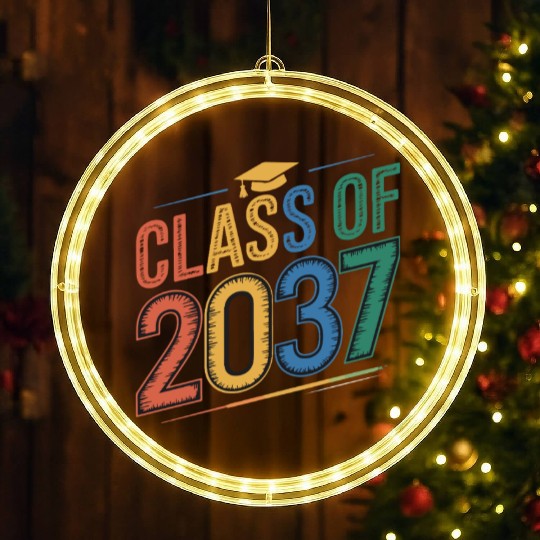 Class of 2037 Grow With Me, Funny back to school LED Christmas Window Lights