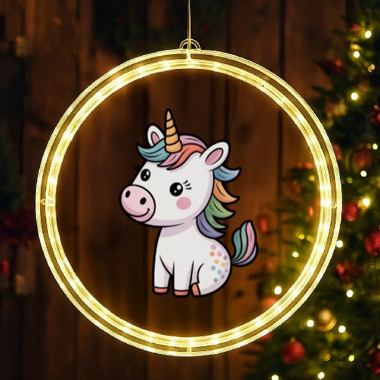 Believe in Magic – Cute Rainbow Unicorn Fantasy LED Christmas Window Lights