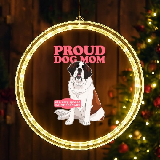 Saint Bernard Dog Mom St. Bernhard LED Christmas Window Lights