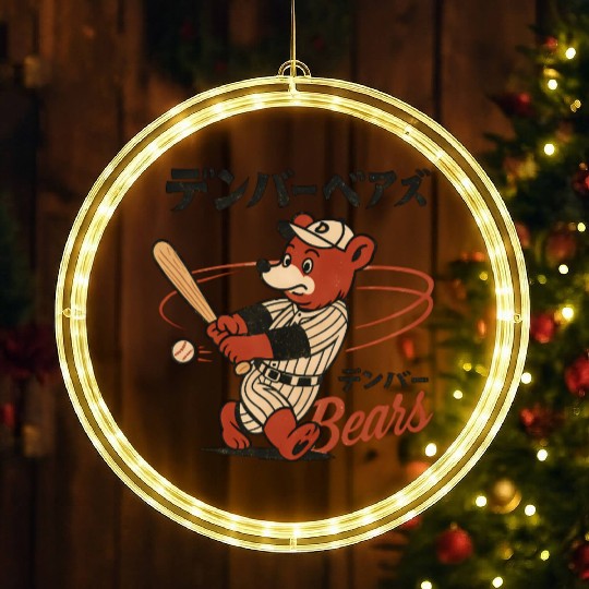 Vinage Japanese Denver Bears Baseball Minor Team LED Christmas Window Lights