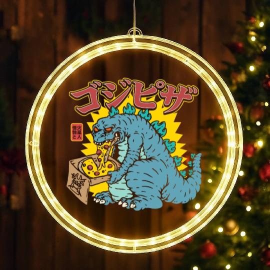 Kaiju Pizza Cravings LED Christmas Window Lights
