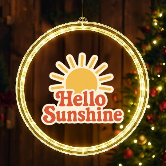 Sunrise Hello Sunshine Illustration LED Christmas Window Lights