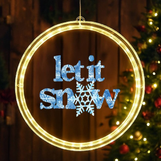 LET IT SNOW blue snowflakes winter wonderland xmas LED Christmas Window Lights
