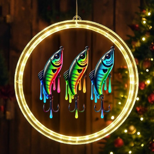 Neon Rainbow Fish Trap LED Christmas Window Lights