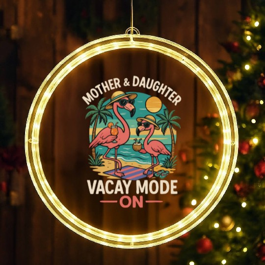 Mother and Daughter Vacation Mode Design LED Christmas Window Lights