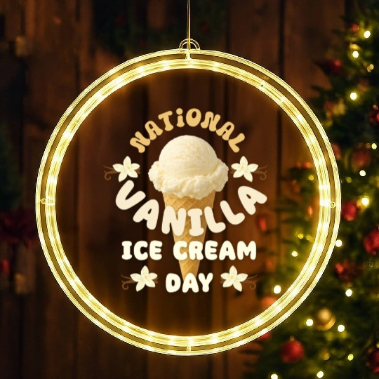 National Vanilla Ice CreaM Day Design LED Christmas Window Lights