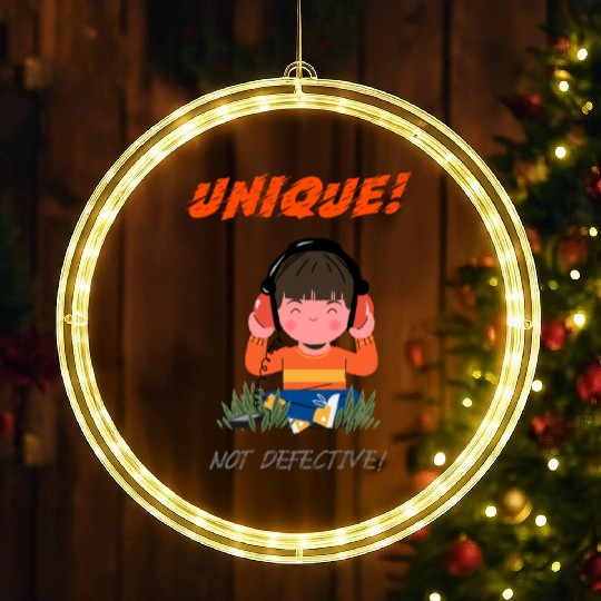Unique Not Defective Autism Advocacy LED Christmas Window Lights