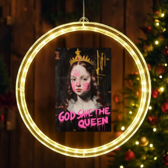 God Save the Queen LED Christmas Window Lights