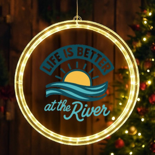Life Is Better at the River | Blue Summer Nature LED Christmas Window Lights