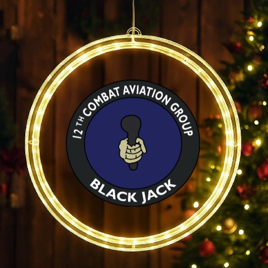 Army 12th Combat Aviation Group Black Jack LED Christmas Window Lights