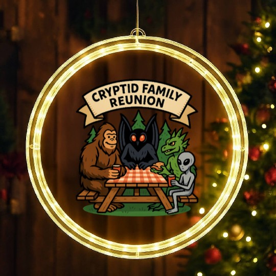 Cryptid Family Reunion LED Christmas Window Lights
