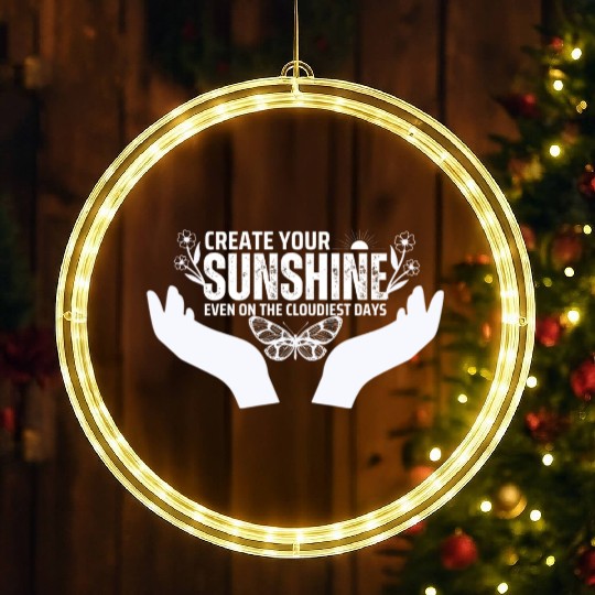 Hopeful Sunshine Motivational Quote LED Christmas Window Lights