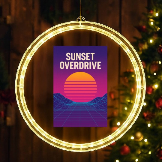 Sunset Overdrive – Vaporwave Summer Vibes LED Christmas Window Lights