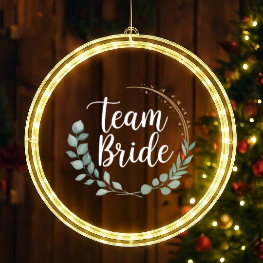 Team Bride Bridesmaid Eucalyptus Wedding LED Christmas Window Lights