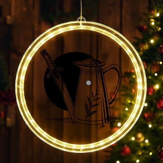 a milk frothing pitcher with a katana LED Christmas Window Lights
