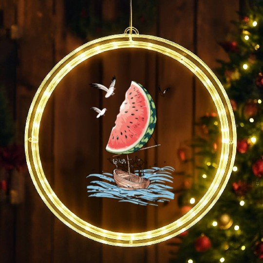 Watermelon Sail Adventure: Nautical Fun Meets LED Christmas Window Lights
