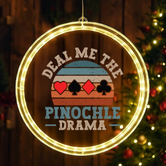 Cool Pinochle Drama Novelty Game Night Session LED Christmas Window Lights
