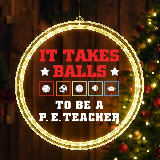 Physical Education School PE Teacher LED Christmas Window Lights