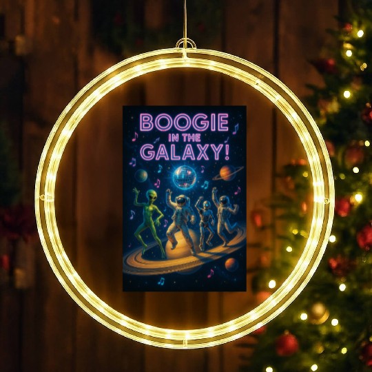 Boogie Galaxy Astronaut Dance Scene LED Christmas Window Lights
