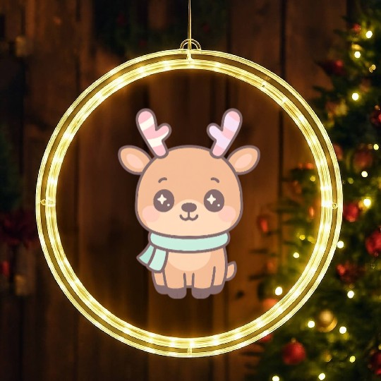 Kawaii Reindeer Cute Christmas LED Christmas Window Lights