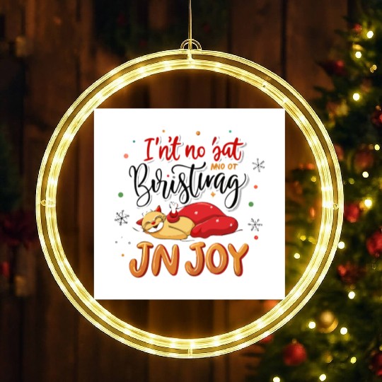 Festive Cat Joy Christmas Design LED Christmas Window Lights