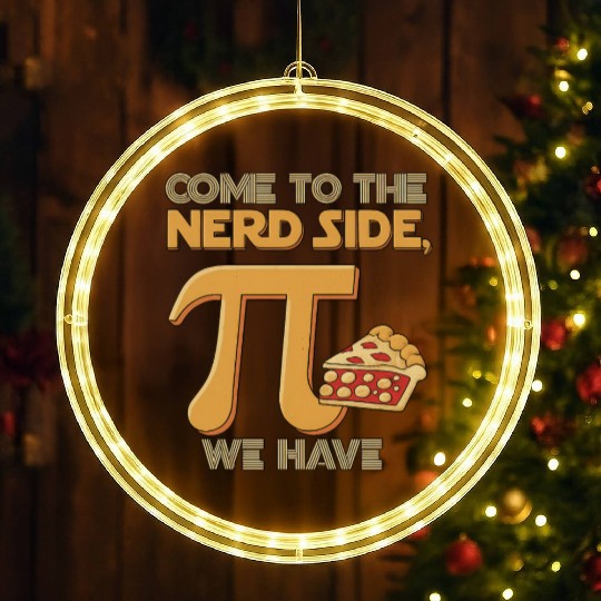 Nerdy Pizza Pi Joke LED Christmas Window Lights