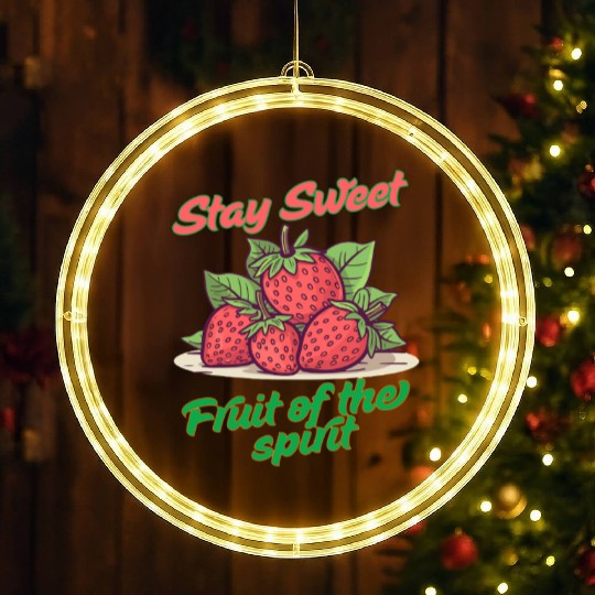 Stay sweet fruit of the spirit, vintage fruit LED Christmas Window Lights