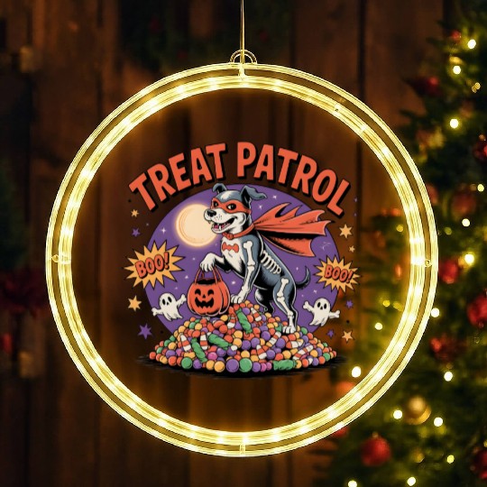 Halloween Trick or Treat Puppy Design LED Christmas Window Lights