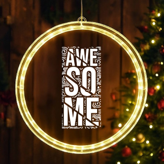 Vintage Awe So Me Typography Design LED Christmas Window Lights