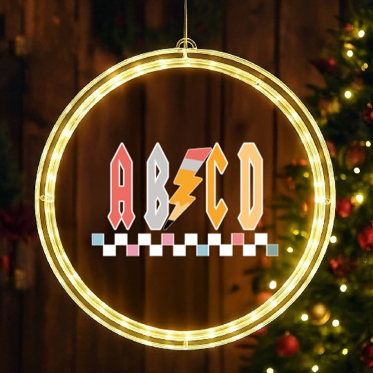 Abcd Teacher LED Christmas Window Lights, Teacher Appreciation Gift, Kin