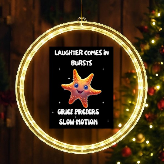 Whimsical Starfish with Playful Quotes LED Christmas Window Lights