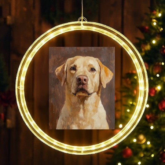 Labrador Pet Portrait Artwork LED Christmas Window Lights