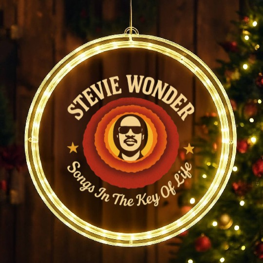 Stevie Wonder LED Christmas Window Lights rtro vintage Songs in the