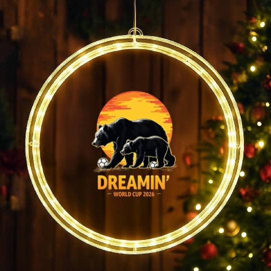 California Dreamin’ – World Cup 2026 Soccer Bear T LED Christmas Window Lights