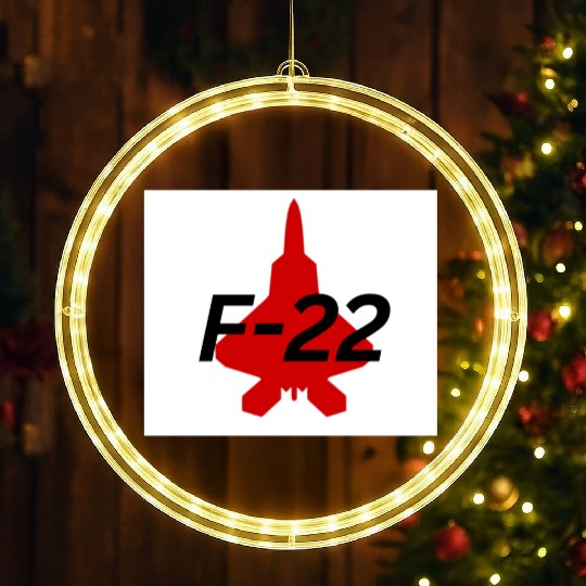 F-22 Stealth Fighter Silhouette Design LED Christmas Window Lights