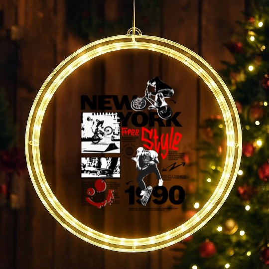 Urban Skateboard and BMX Street Art LED Christmas Window Lights