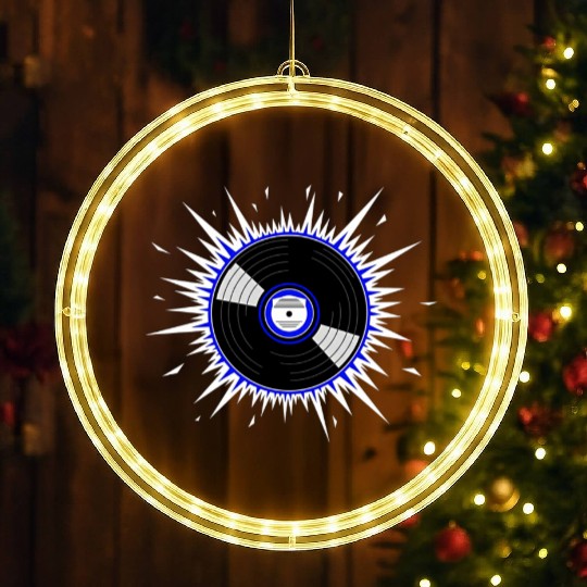 Vinyl Record Starburst Design LED Christmas Window Lights