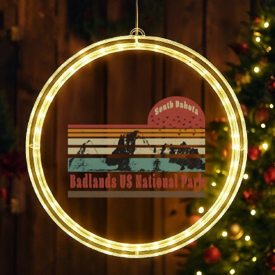 Badlands US National Park South Dakota Travel LED Christmas Window Lights