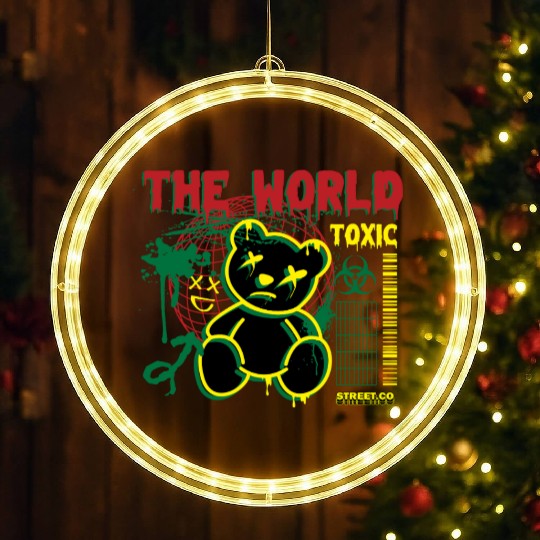 Toxic World Kawaii Bear Artwear LED Christmas Window Lights