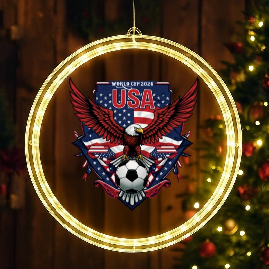 USA Soccer World Cup 2026 Eagle Patriotic Apparel LED Christmas Window Lights