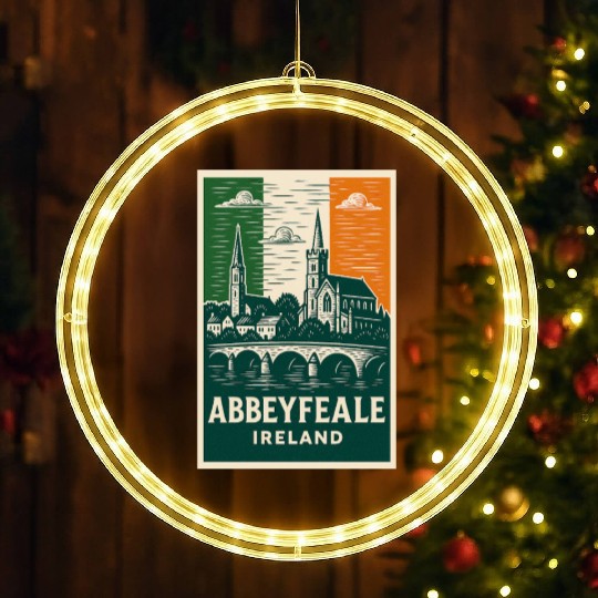 Abbeyfale Ireland Church Skyline LED Christmas Window Lights