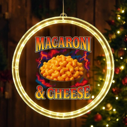 Macaroni And Cheese Favorite Food Weird 90s LED Christmas Window Lights