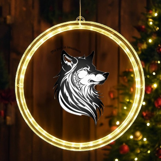 My Pack Is Imaginary - Lone Wolf LED Christmas Window Lights