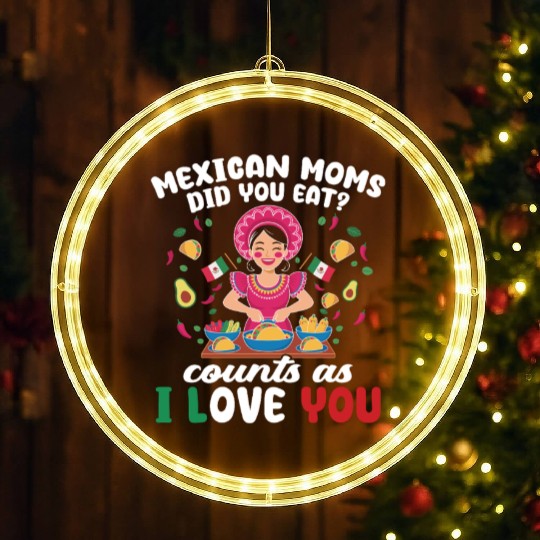 Mexican Moms Abuelita Grandma Food Gift LED Christmas Window Lights