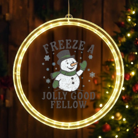 Frosty Snowman Jolly Greeting Design LED Christmas Window Lights