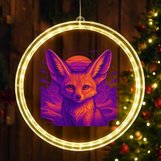 Neon Fox Constellation Art LED Christmas Window Lights