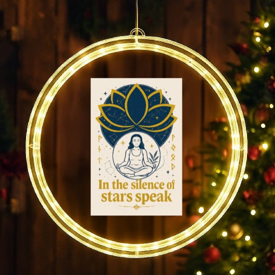 Mystic Lotus Meditation Art LED Christmas Window Lights