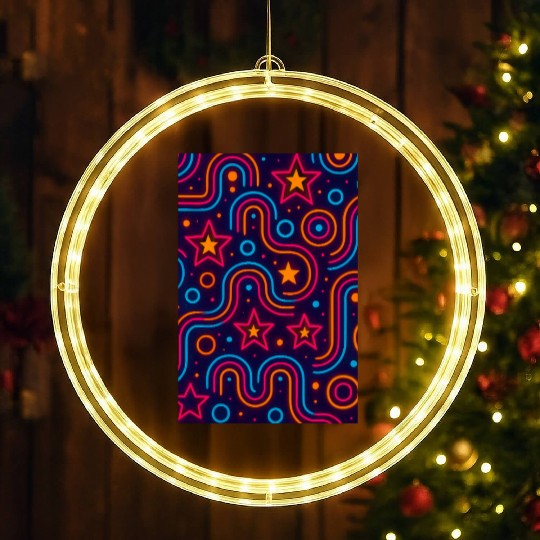 Neon Starburst Cosmic Pattern LED Christmas Window Lights